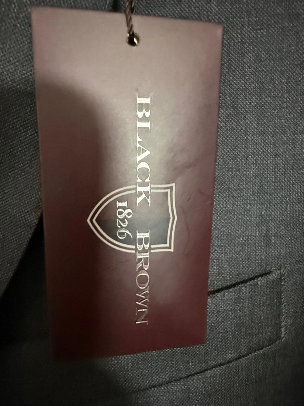 Black Brown 1826 Dark Gray Two-Button Suit Blazer